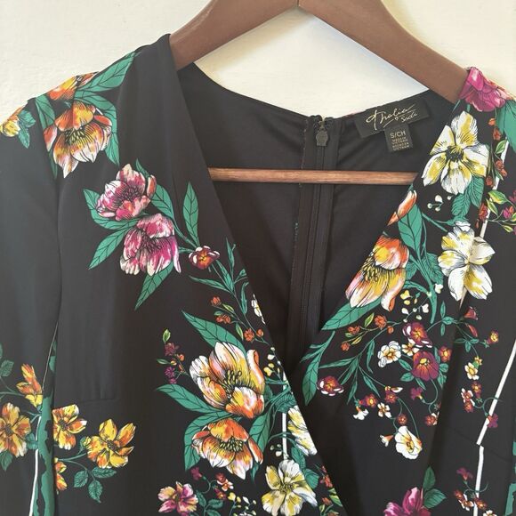 Tropical Maxi Dress Women Small Floral Cheetah Print Green Black Resort Travel - Picture 4 of 15